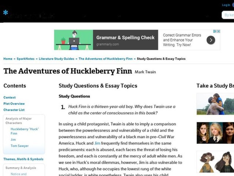 Huckleberry finn questions and answers pdf