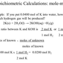 Mole to mole ratio worksheet answers